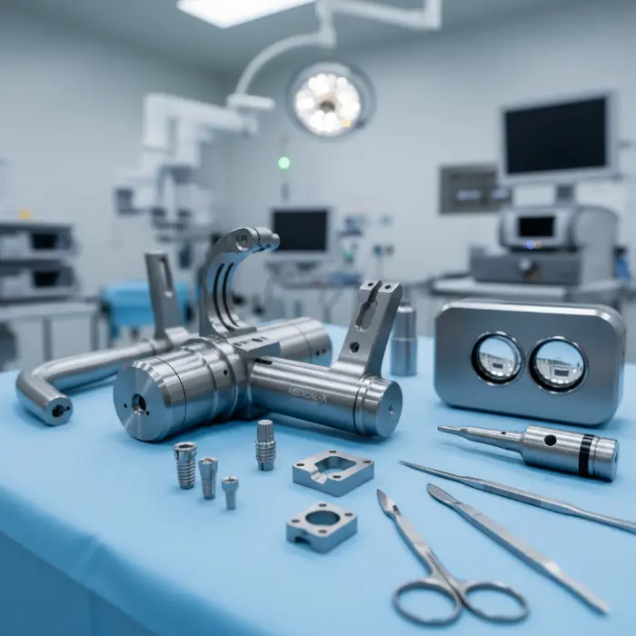 Componente médico mecanizado con precisión mediante CNC