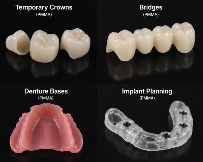 PMMA dental component