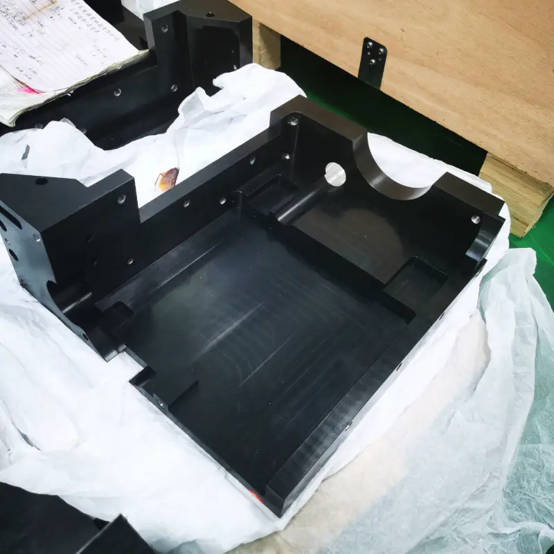6061-t6 aluminum component with black anodize