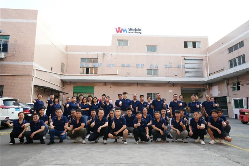 Group photo of machining center workers