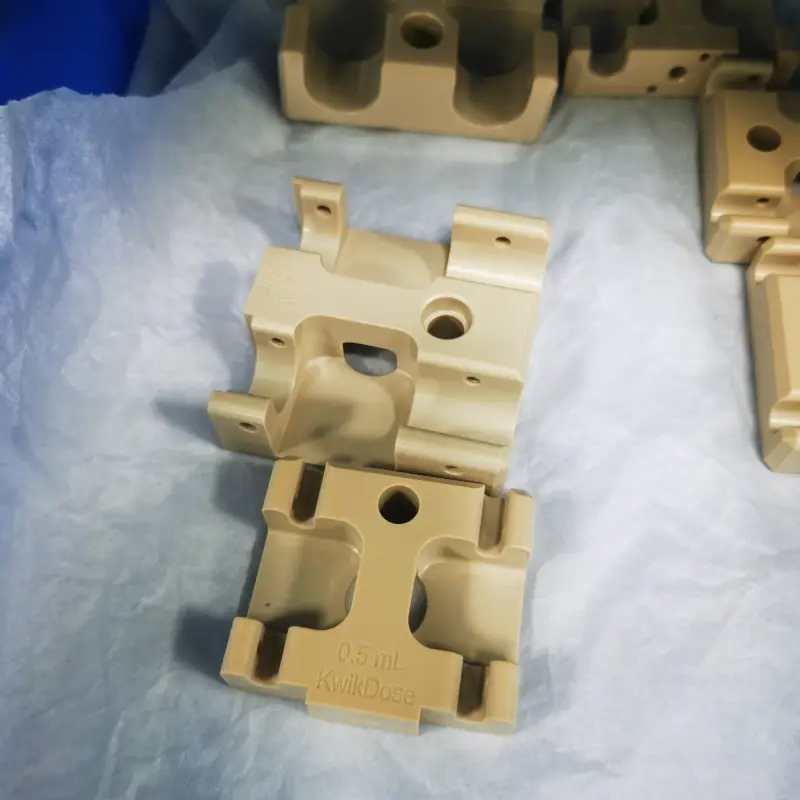 PEEK base produced with 5-axis CNC machining