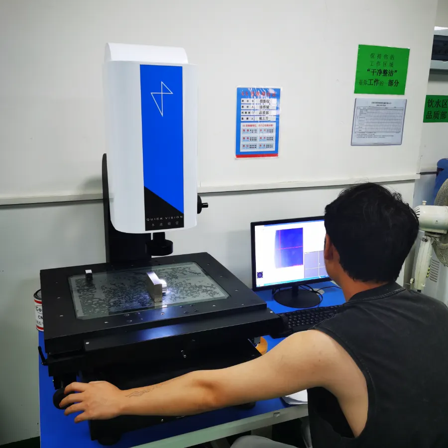Profile projector inspection of precision CNC machined parts