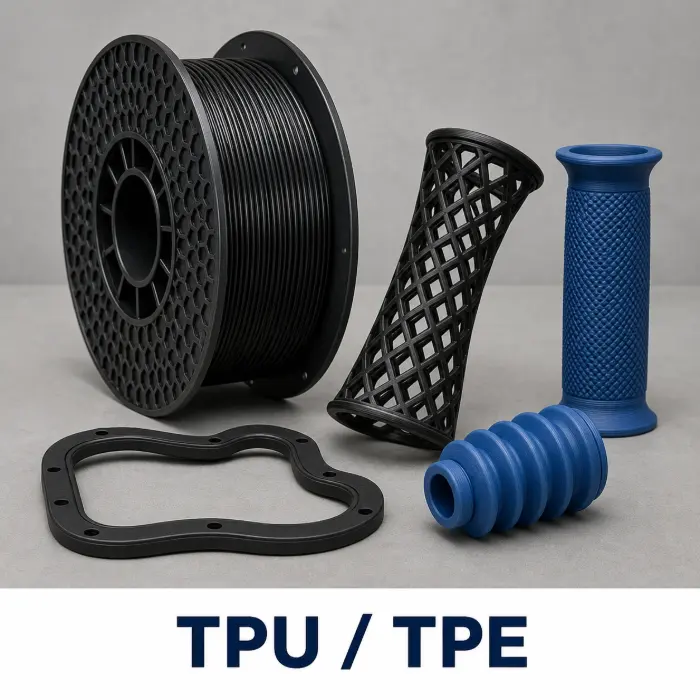 TPU / TPE material and sample parts for 3D printing