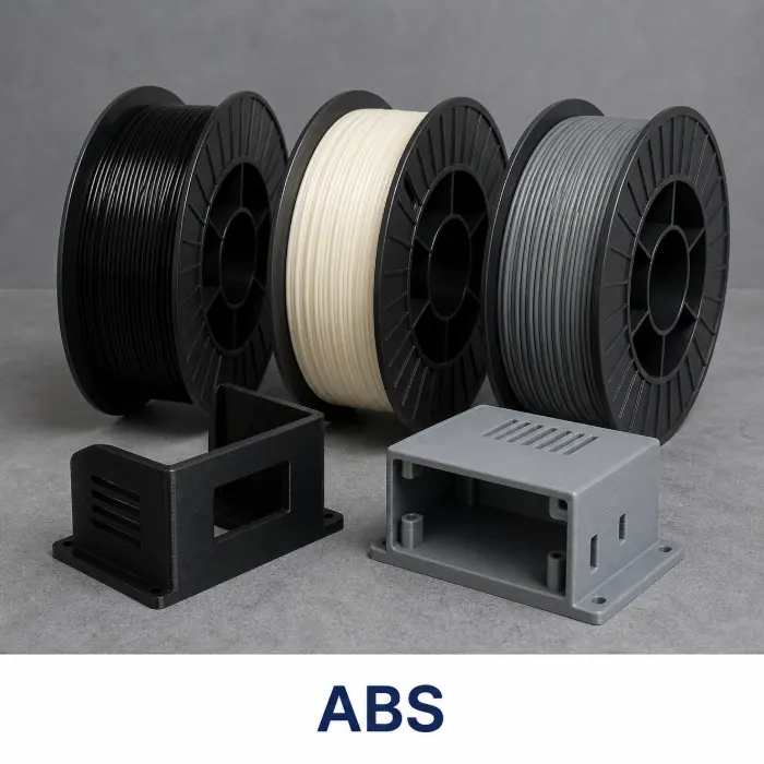ABS material and sample parts for 3D printing
