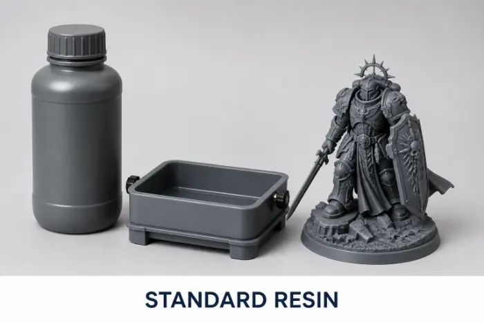 Standard Resin material and sample parts for 3D printing