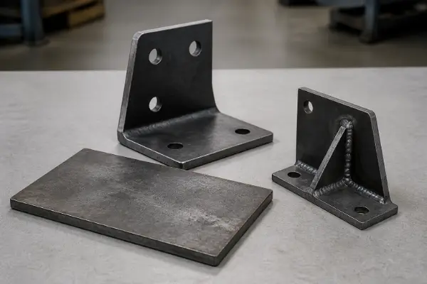 Structural steel plate and fabricated support brackets