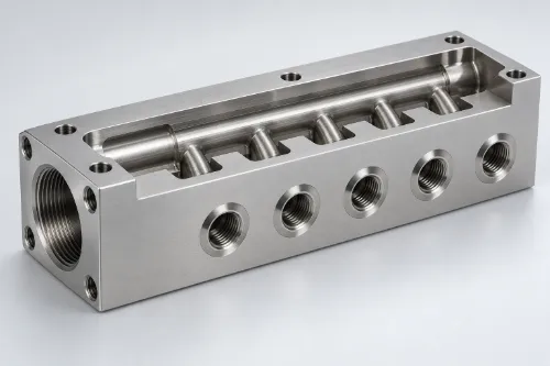 CNC-machined block water manifold