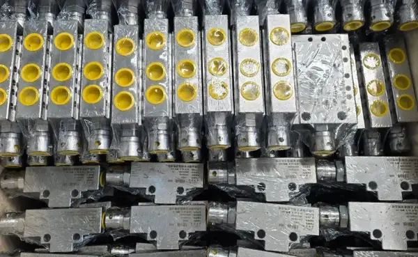 Protected carbon-steel hydraulic valve blocks