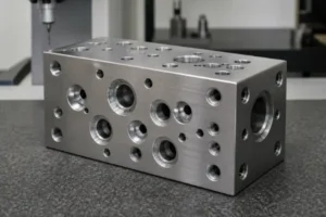 Drilled monoblock hydraulic manifold
