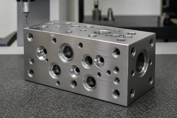 Drilled monoblock hydraulic manifold