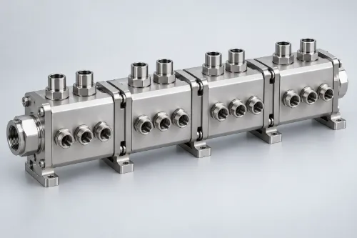 Modular stainless steel water manifold assembly