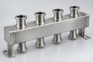 Stainless steel tubular header water manifold