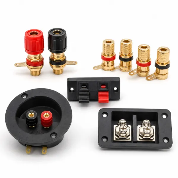 Custom CNC-machined speaker terminal parts