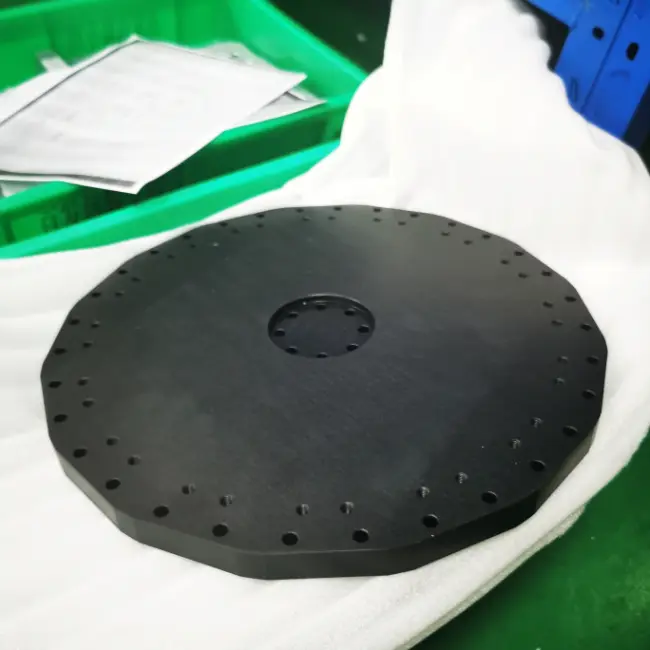 6061 aluminum part with matt black anodizing