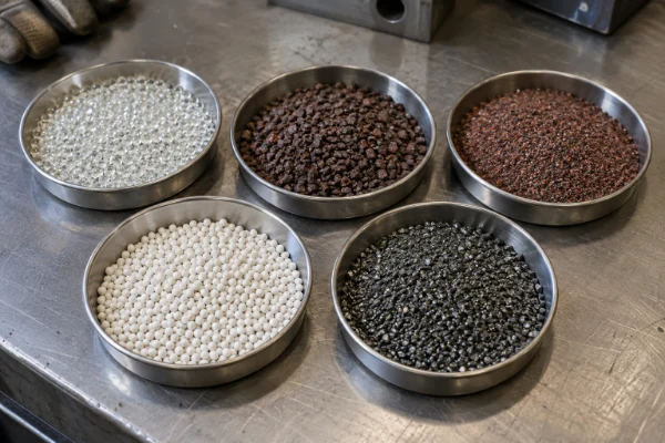 Abrasive blasting media samples