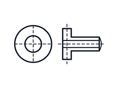 Black and white flanged bushing sketch
