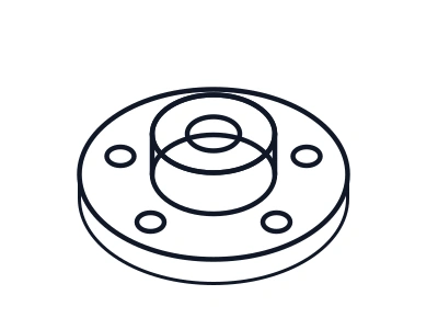 Black and white flange part sketch