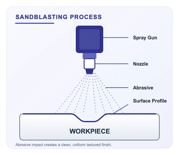 Industrial sandblasting process