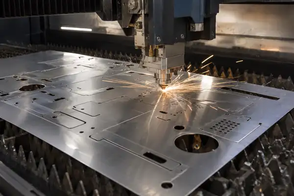 Fiber laser cutting a stainless steel sheet