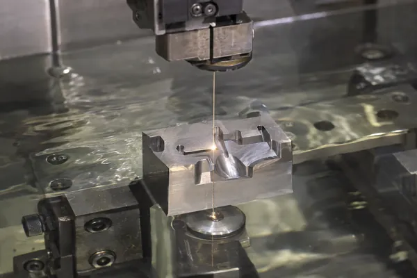 Wire EDM cutting a hardened steel insert